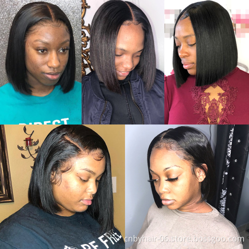 Fast Shipping 100% Natural Human Hair Wigs,8-16Inch Bob Wigs Human Hair Lace Front Wig,Remy Hair Wigs For Black Women